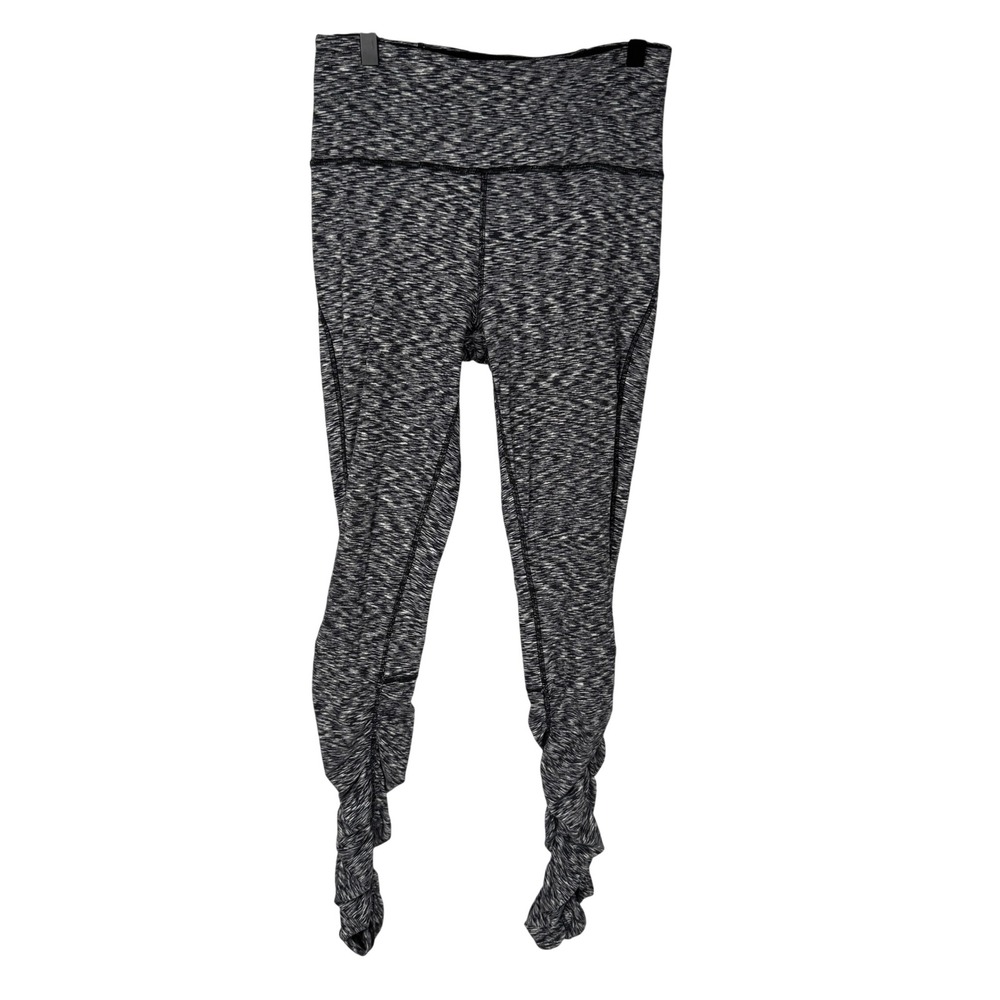 Lululemon Ready To Rulu Ruched Leggings Black Space Dye‎ Womens Size 8 Yoga
